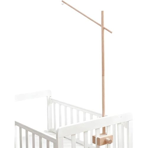 HI BABY MONMENT Crib Mobile Arm - Rotating Baby Mobile Hanger, Natural Beech Wood, Mobile Stand for Crib Nursery Decor, Perfect for Baby Girl or Boys
