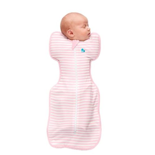 Love to Dream Swaddle Up, Baby Sleep Sack | 1.0 TOG, 5-8.5 lbs, Stripe Pink | Arms Up Swaddle Secure Fit Helps Baby Self-Soothe, Sleep More, Calm Startle Reflex, Newborn Essential 68–75F Wearable Blanket