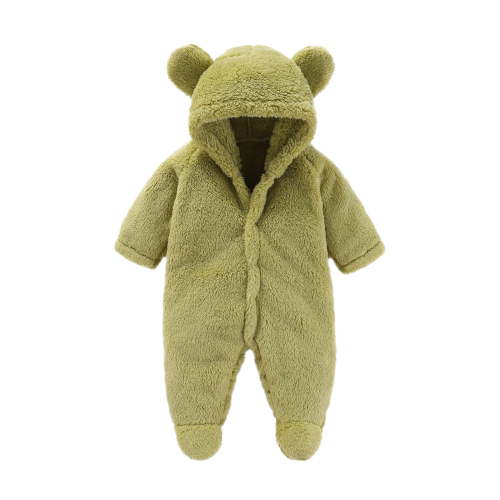 Rovga Baby Footie Snowsuit Winter Onesie Cartoon Bear Warm Hooded Outfits For Girls Boys Lovely Clothing