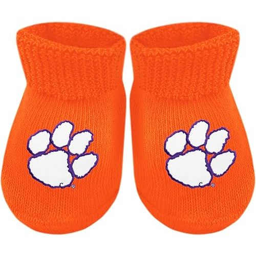 Creative Knitwear College Baby Bootie Sock - Team Logo, Multiple Colors, for Boys & Girls (Newborn - 6 Months)