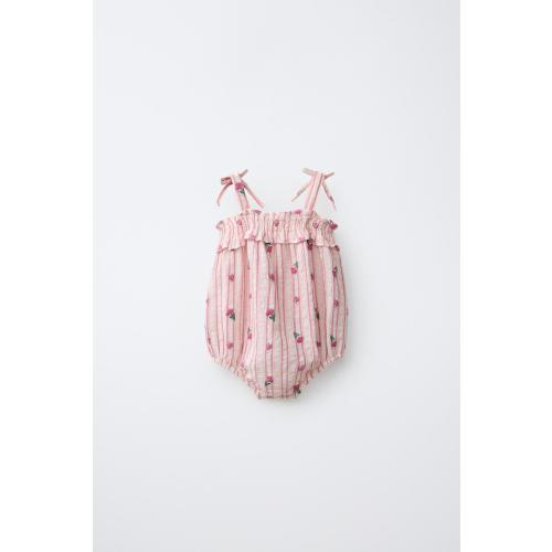 STRIPED AND TULIP ROMPER - Pink | ZARA United States