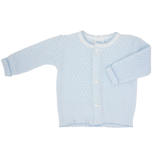 Paty Knit Solid Color Cardigan- 6m blue