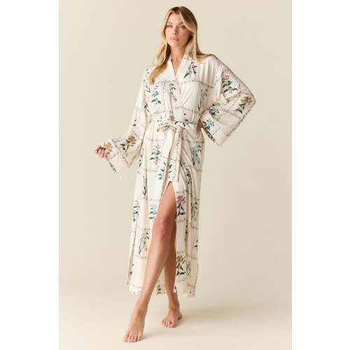 Kaia Cloud Jersey Kimono Robe in Rosehill