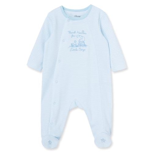 Little Me Clothes for Baby Boys' 100% Cotton Scratch-Free Tag Footie Sleeper, Preemie to 9 Months