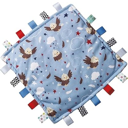 Taggies Lovey for Baby Original Comfy Security Blanket with Sensory Tags, 12 x 12-Inches, Americana