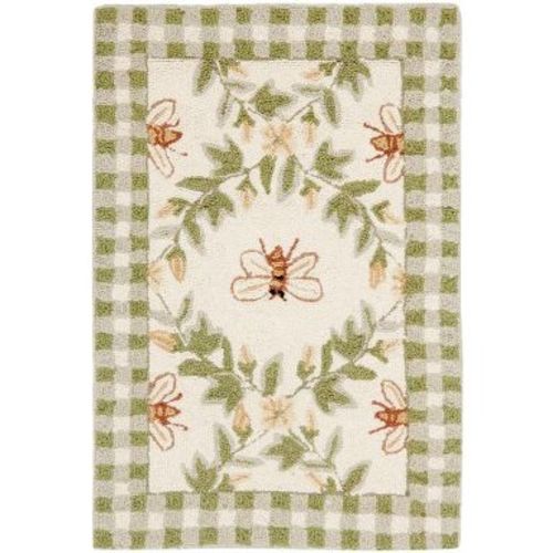 Chelsea HK55 Hand Hooked Accent Rug - Ivory/Green - 1'8"x2'6" - Safavieh