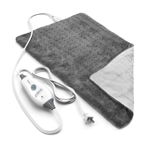 Pure Enrichment PureRelief with 4 Heat Settings and 2hr Auto Shut-off Deluxe Heating Pad - 12" x 24" - Gray