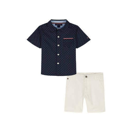 Tommy Hilfiger Two-Piece Short Sleeve Woven Shirt & Shorts Set | Nordstromrack