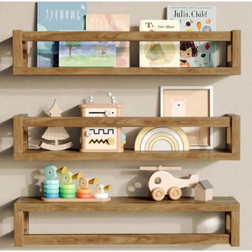 Upgraded Thick Floating Shelves - Multi-Use Wall-Mounted Bookshelves for Kids and Nursery, Ideal for Books, Toys, Spice Rack, Decor - Drak Walnut Brown