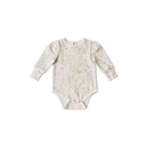 Secret Garden Puff Sleeve Organic Cotton Bodysuit, 0-3M