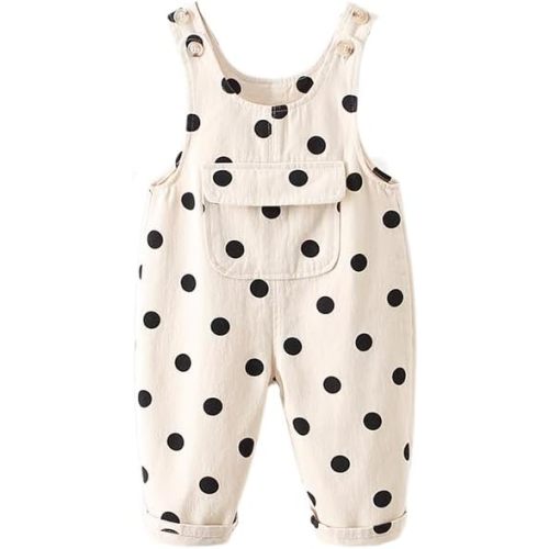 6Months-3Years Baby Girls Boys Denim Overalls Toddler Heart Print Bib Pants Kids Jeans Jumpsuit