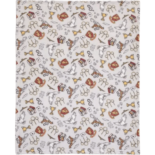 NoJo Harry Potter Magical Moments Grey and White Super Soft Baby Blanket