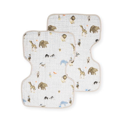 Cotton Muslin Burp Cloth 2 Pack - Party Animals