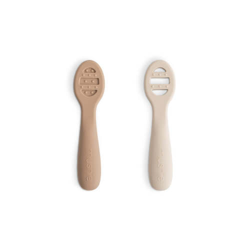 First Feeding Baby Spoons (Natural/Shifting Sands) – Mushie