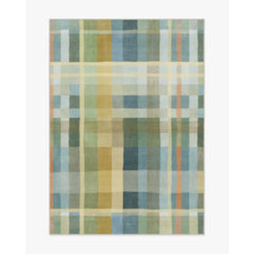 Margot Plaid Blue Flatwoven Rug | Ruggable US