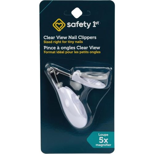 Safety 1st Clear View Baby Nail Clippers, Grey – 5X Magnifying Lens and Easy-Grip Handle, Compact for Diaper Bag Essentials