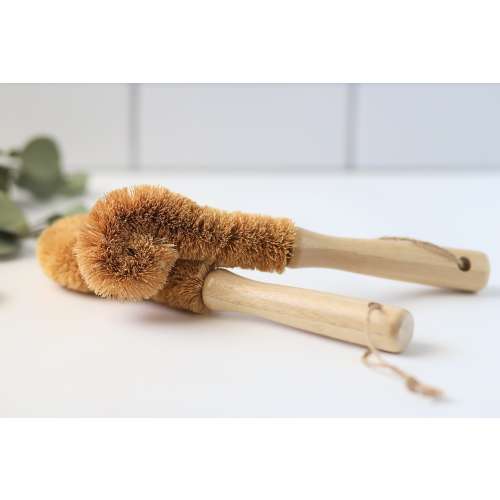 Coconut Bottle Brush | Eco-Friendly Kitchen Cleaning Brush, Scrubber | Zero Waste | Sustainable Products | Plastic Free Kitchen Tool Kit