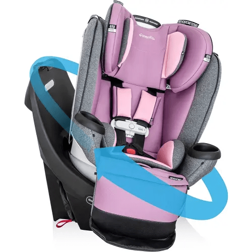 Evenflo Gold Revolve360 Extend All-in-One Rotational Car Seat with SensorSafe (Opal Pink)