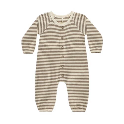 Waffle Long Sleeve Jumpsuit - Olive Stripe – Nesting House