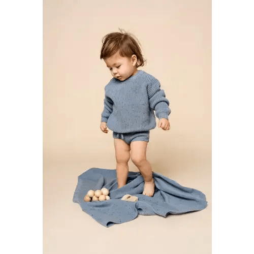 Knit Chunky Sweater - Cadet Speckle