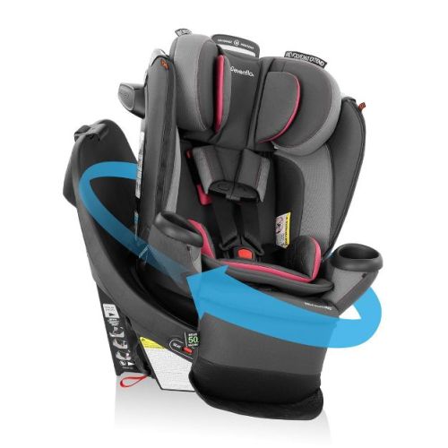 Evenflo Revolve 360 Extend All-in-One Rotating Convertible Car Seat - Rowe Pink: LATCH Compatible, 360 Rotating