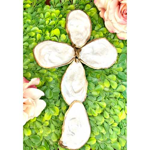 Oyster Shell Cross – Coastal Christian Wall Art, Beach House Decor
