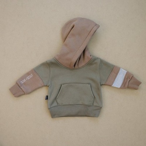 Kids Rome Color Block Pullover Hoodie Green 6-12M - Olive + Scout