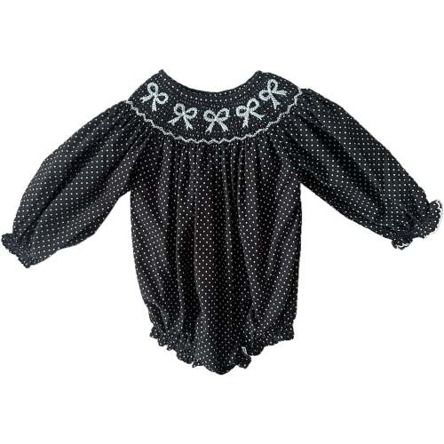 Black Polka Dot Pearl Bow Bubble