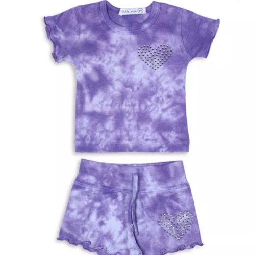 Girls' Tie Dyed Heart Tee & Shorts Set - Baby