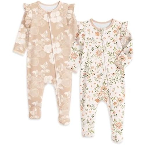 Yoofoss Baby Sleepers Baby Girl Clothes 100% Organic Cotton Pajamas for Newborn 0-3 3-6 6-9 Months Sleep and Play Pjs