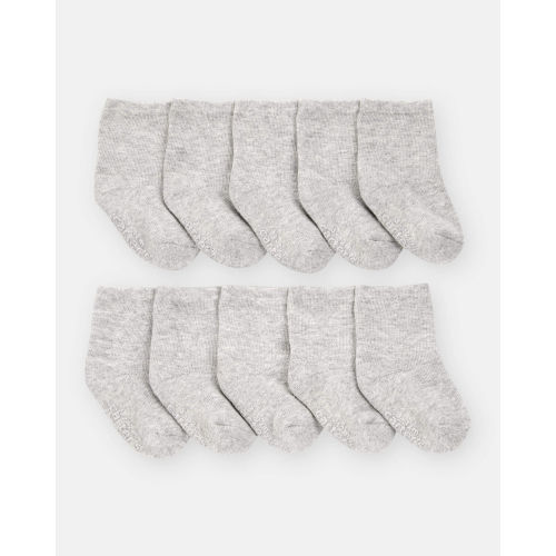 Baby Boy 10-Pack Crew Socks - Grey | Carter's