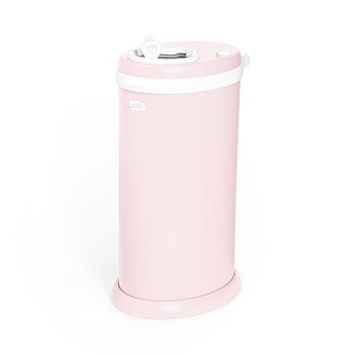 Ubbi Steel Diaper Pail, Odor Locking, No Special Bag Required, Award-Winning, Registry Must-Have, Blush Pink