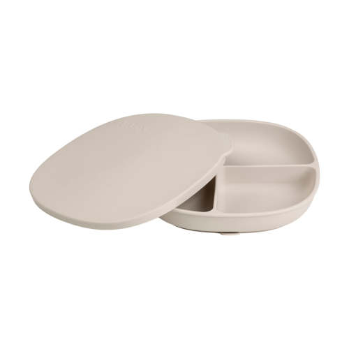 silicone plate + lid - latte