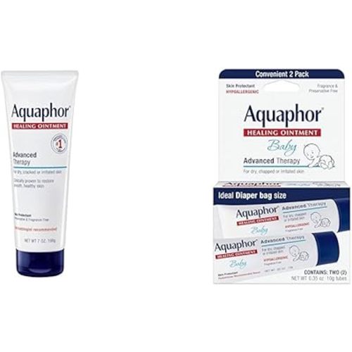 Aquaphor 7oz Dry Skin Healing Ointment & 2ct Baby Healing Ointment for Diaper Rash