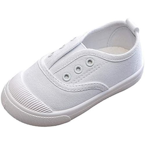 DADAWEN Boy's Girl's Canvas Light Weight Slip-On Sneakers Running Shoe