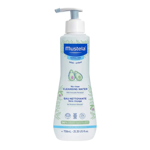 Mustela No-Rinse Micellar Cleansing Water for Babies - Made with Natural Avocado Perseose & Aloe Vera - Safely Cleans Baby's Face, Hands & Diaper Area - 1 or 2-Pack - Various Sizes