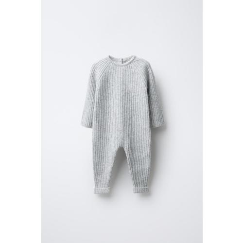 RIBBED KNIT JUMPSUIT - Gray marl | ZARA United States