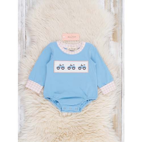Farm Days Tractor Smocked Romper