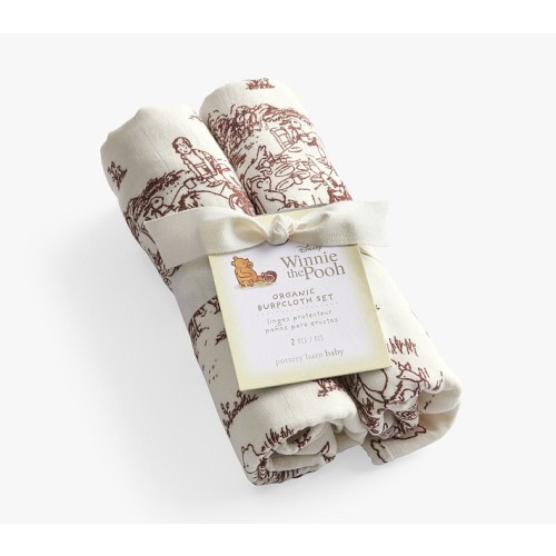Disney's Winnie the Pooh Toile Organic Burp Cloth, Set of 2