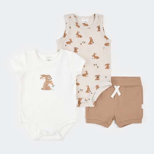 Bunnies 3pc Bodysuit Set | Petit Lem