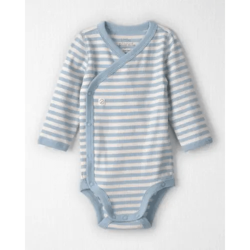 Baby Organic Cotton Wrap Bodysuit in Stripes - Little Planet | Carter's