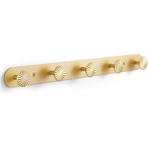 1 Pack Coat Rack Wall Mounted Gold Brass Towel Hooks for Bathrooms Wall Hooks for Hanging Robe Coat Hooks Kitchen Decorative Heavy Duty Zinc Alloy