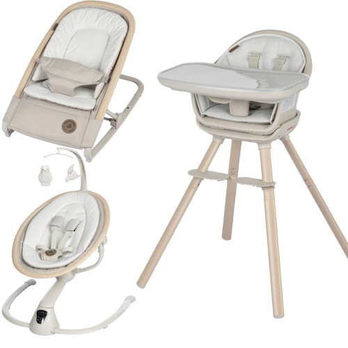Maxi-Cosi Classic Oat Baby Essentials Bundle – Swing, High Chair & Rocker