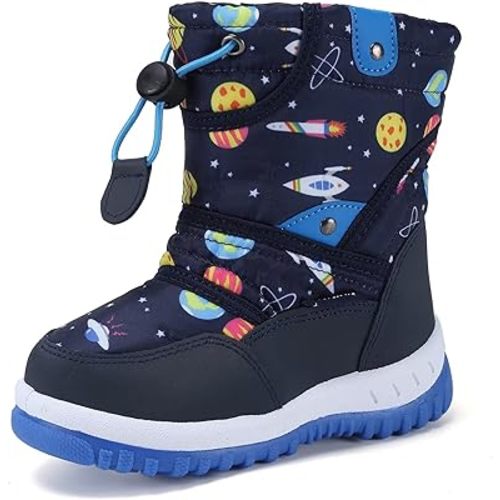 CIOR Winter Snow Boots for Boy and Girl Outdoor Waterproof with Fur Lined(Toddler/Little Kids)