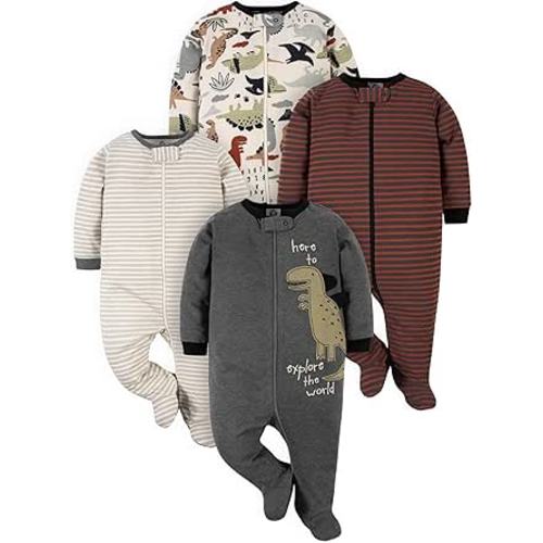 Gerber - 4-Pack Baby Sleep-and-Play Footed Rompers