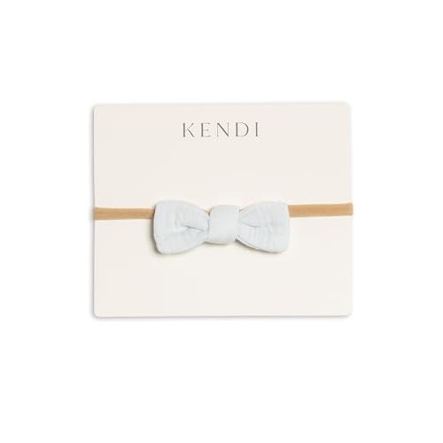 Colored Organics Baby Organic Cotton Dainty Bow Headband - Infant Girls - Powder Muslin