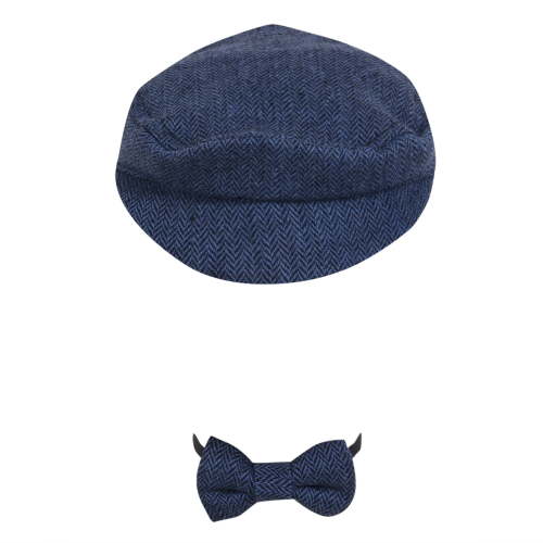 Baptism Hat for Baby Boy Flat Newsboy Driver Cap and Bow tie Set Gatsby Cap Pageboy Golf hat 0-1 Years