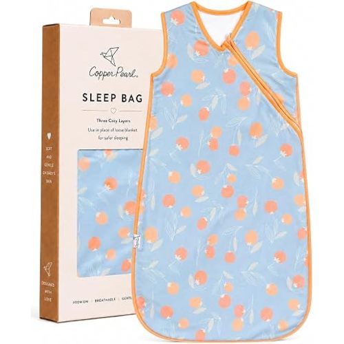 Copper Pearl Baby Sleep Sack, Clementine - Wearable Blanket for 0-6 Months, Sleeveless Sleep Sack for Baby Boy or Girl