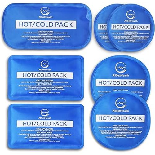 7 Piece Reusable Ice Packs for Injuries, Soft Gel Ice Packs for Cold