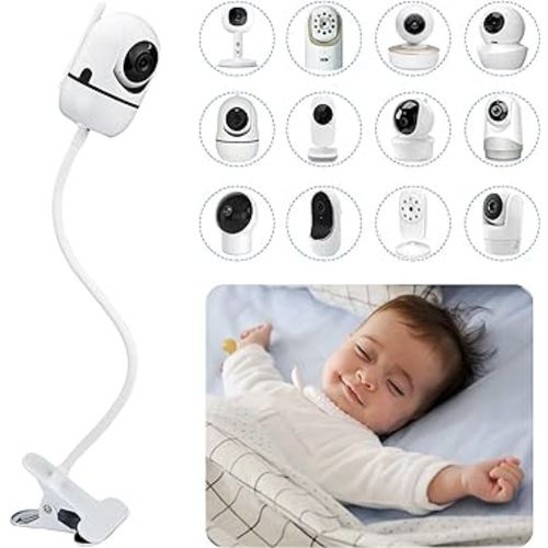 Flexible Baby Monitor Clip Mount Compatible with Infant Optics DXR-8 Pro, Nanit Pro, Owlet, Eufy, HelloBaby, Motorola, Vtimes, Arenti, VTech, Babysense and Other Baby Camera with 1/4 Screw Hole